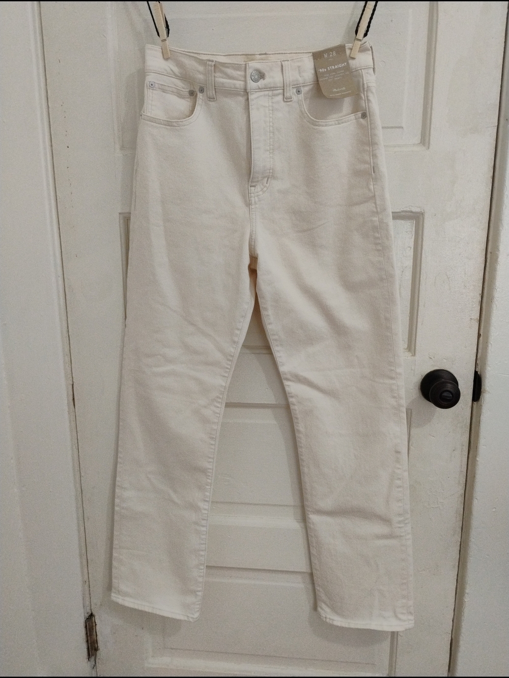 Madewell, '90s Straight, High-Rise Jeans in Cream - NWTs